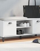 vidaXL Пейка за обувки VIKEN бяла 106x35x45 см инженерно дърво