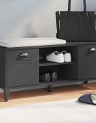 vidaXL Пейка за обувки VIKEN черна 106x35x45 см инженерно дърво