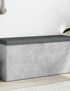 vidaXL Пейка за съхранение бетонно сив 102x42x45 см инженерно дърво