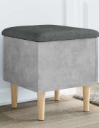 vidaXL Пейка за съхранение бетонно сив 42x42x46 см инженерно дърво