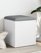 vidaXL Пейка за съхранение бяла 42x42x45 см инженерно дърво