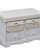 vidaXL Пейка за съхранение бяла 62x33x42 см дърво от пауловния