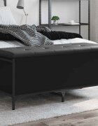 vidaXL Пейка за съхранение черна 102x42x45 см инженерно дърво