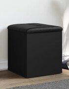 vidaXL Пейка за съхранение черна 42x42x45 см инженерно дърво