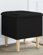 vidaXL Пейка за съхранение черна 42x42x46 см инженерно дърво