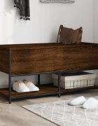 vidaXL Пейка за съхранение кафяв дъб 100x425x47 см инженерно дърво