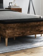 vidaXL Пейка за съхранение опушен дъб 102x42x46 см инженерно дърво