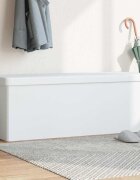 vidaXL Пейка за съхранение сгъваема бяла PVC