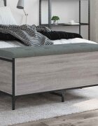 vidaXL Пейка за съхранение сив сонома 102x42x45 см инженерно дърво