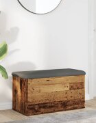 vidaXL Пейка за съхранение Старо дърво 82x42x45 cm Инженерна дървесина