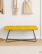 vidaXL Пейка Жълто 110 x 40 x 45 cm Кадифе