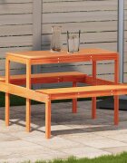 vidaXL Пикник маса восъчнокафява 110x134x75 см борово дърво масив