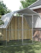 vidaXL Пилчарник с покрив и врата сребрист поцинкована стомана