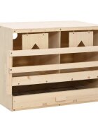 vidaXL Пилешка гнездилка 2 отделения 63x40x45 см бор масив