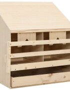 vidaXL Пилешка гнездилка 2 отделения 63x40x65 см бор масив