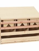 vidaXL Пилешка гнездилка 3 отделения 72x33x54 см бор масив