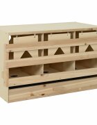 vidaXL Пилешка гнездилка 3 отделения 96x40x45 см бор масив