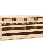 vidaXL Пилешка гнездилка 4 отделения 106x40x45 см бор масив