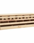 vidaXL Пилешка гнездилка 5 отделения 117x33x38 см бор масив