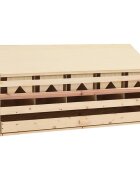 vidaXL Пилешка гнездилка 5 отделения 117x33x54 см бор масив