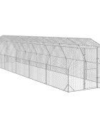 vidaXL Пилешки бяг 25x12x225 m Поцинкована стомана