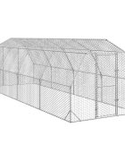 vidaXL Пилешки бяг 25x8x225 m Поцинкована стомана