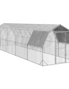 vidaXL Пилешки подиум с покрив 25x10x225 м Поцинкована стомана