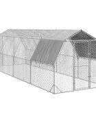 vidaXL Пилешки подиум с покрив 25x8x225 м Поцинкована стомана