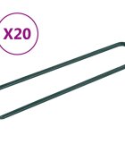 vidaXL Пирони за изкуствена трева 20 бр П-образни желязо