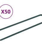 vidaXL Пирони за изкуствена трева 50 бр П-образни желязо