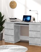 vidaXL Писалище бетонно сиво 140x50x77 см инженерно дърво