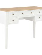 vidaXL Писалище бяло 1095x45x775 см дърво