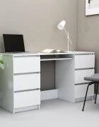 vidaXL Писалище бяло 140x50x77 см инженерно дърво