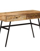 vidaXL Писалище с чекмеджета мангово дърво масив 110x50x76 см