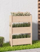 vidaXL Плантер 77x25x1045 см борово дърво масив