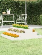 vidaXL Плантер бяла 80x80x27 см борово дърво масив