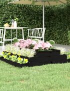 vidaXL Плантер черен 110x110x27 см борово дърво масив