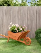 vidaXL Плантер количка 128x455x43 см масивна ела