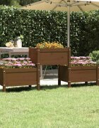 vidaXL Плантер меденокафяв 1785x44x75 см борово дърво масив