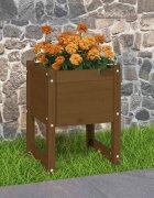 vidaXL Плантер меденокафяв 40x40x525 см борово дърво масив