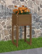 vidaXL Плантер меденокафяв 40x40x81 см борово дърво масив