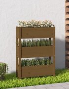 vidaXL Плантер меденокафяв 77x25x1045 см борово дърво масив