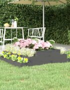 vidaXL Плантер сив 110x110x27 см борово дърво масив