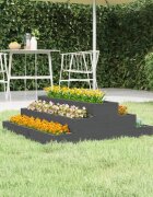 vidaXL Плантер сив 80x80x27 см борово дърво масив