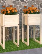 vidaXL Плантери 2 бр 40x40x81 см борово дърво масив