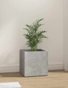 vidaXL Плантерна кутия бетонно сива 40x40x40 см инженерно дърво
