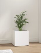 vidaXL Плантерна кутия бяла 40x40x40 см инженерно дърво