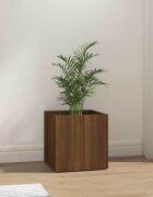 vidaXL Плантерна кутия Кафяв дъб 40x40x40 см инженерно дърво