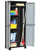 vidaXL Пластмасов шкаф 68x39x1715 см