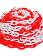 vidaXL Пластмасова сигнална верига червено на бяло 30 м